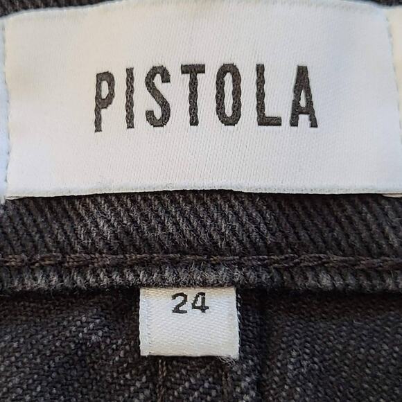 PISTOLA Keaton Distressed Straight Leg Busted Knee Jeans Black P6430FBK-TAU ‎ 24 - Picture 13 of 16